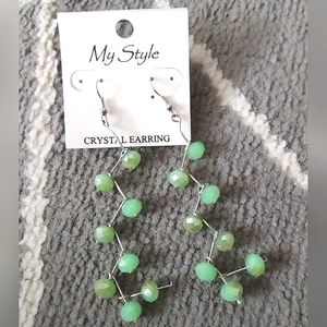 New Beaded Zig Zag Dangle Earrings